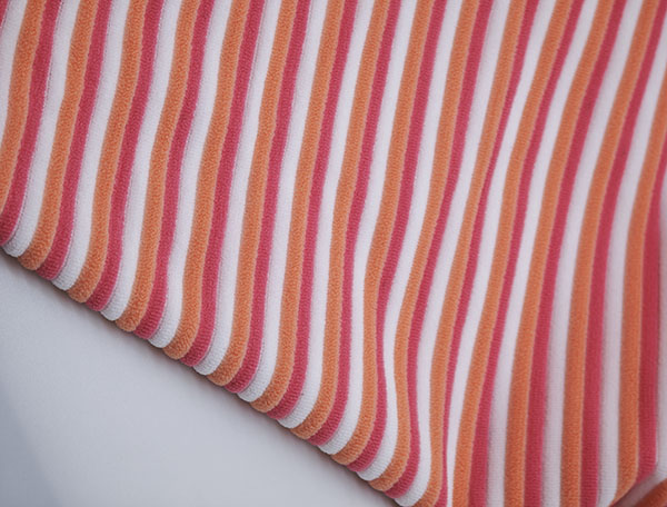 彩条抽条毛巾布