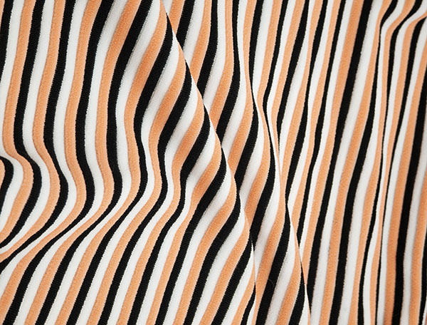 彩条抽条毛巾布