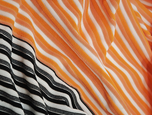 彩条抽条毛巾布